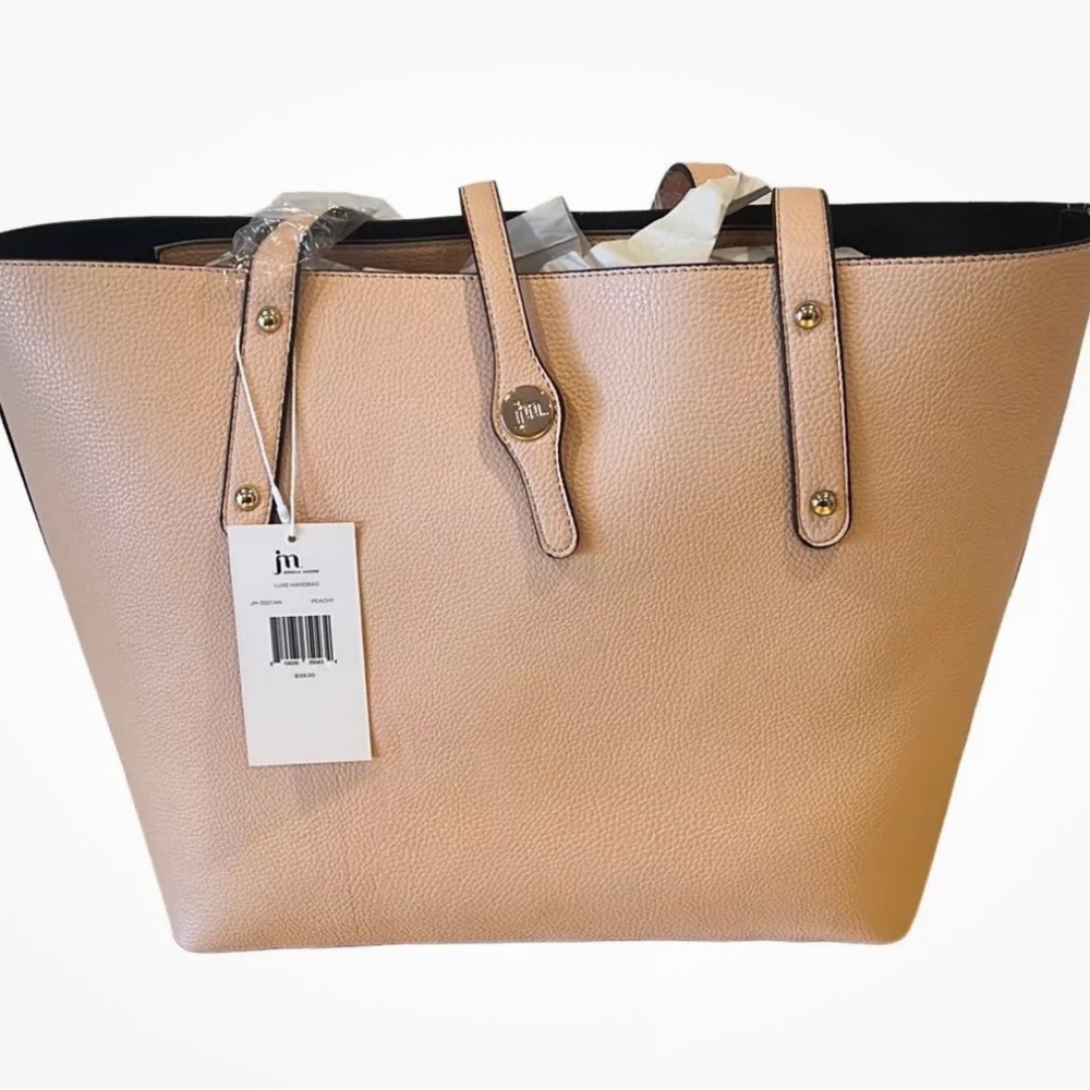 New Jessica Moore Peach Luxe Handbag Tote Purse